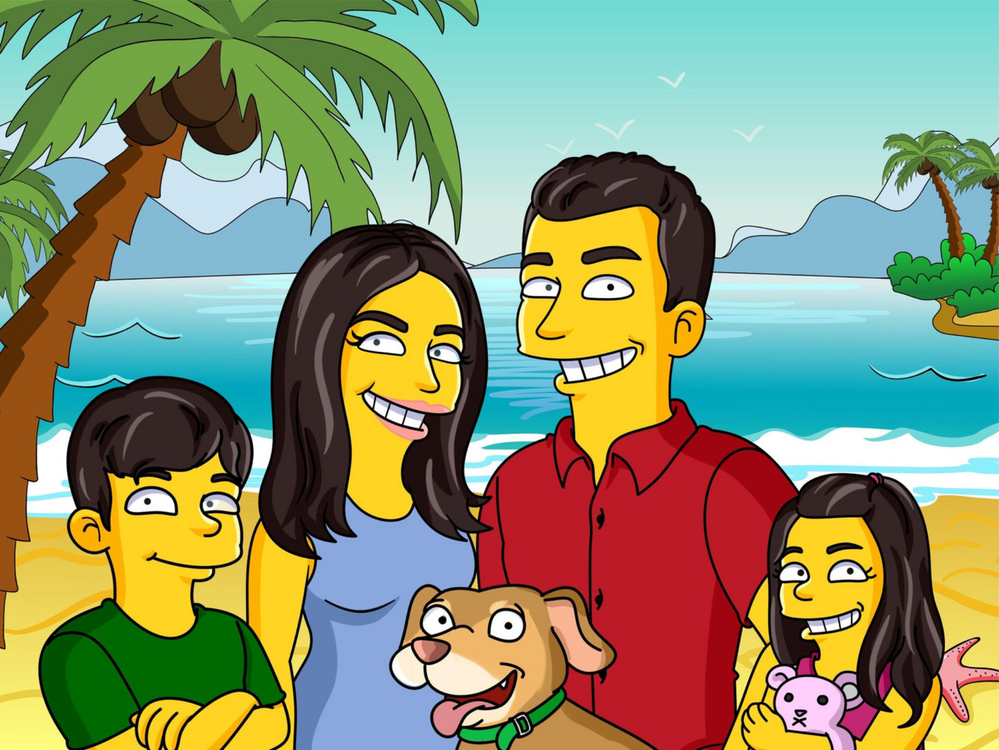 Custom Turned Cartoon Portrait + Canvas
