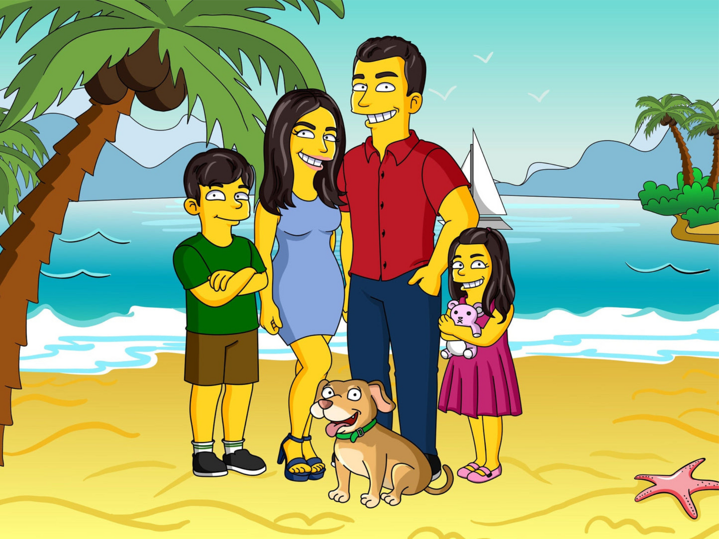Custom Turned Cartoon Portrait + Canvas